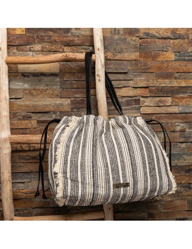 Sac cabas en tissu jaquard noir